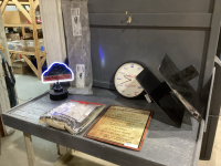 MENS BOX - MAN CAVE LIGHT UP, ALLIED CLOCK, COWBOY COMMANDMENTS, SHELF, CORD HOLDER