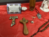 COLLECTION OF RELIGIOUS ITEMS - CRUCIFIX, ROSARY, NECKLACE, CROSSES - 2
