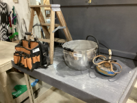 POT W/STOCK HEATER, STEP LADDER, TOOL CARRIER