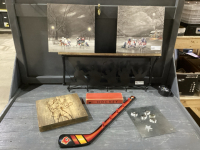 BOX OF HOCKEY DECOR + HOCKEY SHELF (27&rdquo;L)