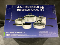 J.A. HENCKELS 14 PC ALUMINUM NON - STICK COOKWARE SET