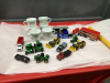 SMALL BOX W/ KIDS DINKY TOYS, MINI SOCKET SET, CORELLE MUGS,