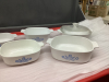 BOX W/ (8) BLUE CORNFLOWER CORNINGWARE CASSEROLES - 3