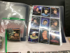 BOX W/ STAR TREK COLLECTOR CARDS, (2) BINDERS OF HOCKEY CARDS, LORD OF THE RINGS DVD SET - 4