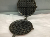 SET OF 3 CAST "GRILL MASTERS" FRY PANS AND STOVE TOP CAST WAFFLE COOKER - 4