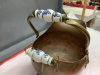 COPPER ASH BUCKET W/ PORCELAIN HANDLE ACCENTS - 3