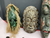 (2) BOXES W/ WOOD MASKS & ARTWORK - 3