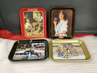 (4) COCA-COLA TIN TRAYS