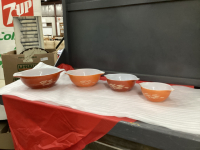 (4) VINTAGE PYREX BOWLS - WHEAT DESIGN