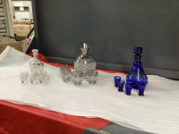 (3) SETS OF DECANTERS W/ GLASSES