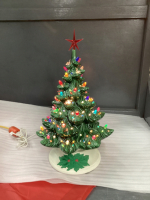 VINTAGE CERAMIC CHRISTMAS TREE W/ LIGHTS