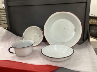 VINTAGE ENAMEL WARE - (4) PIECES