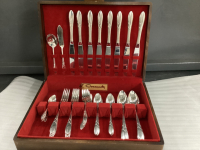 COMMUNITY SILVERWARE IN CHEST - SILVERPLATE