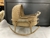 VINTAGE WICKER DOLL ROCKER
