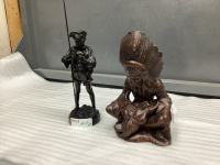 CAST FISHING BOY, PLASTER SITTING CHIEF