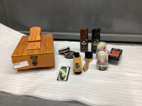 SHOE SHINE BOX W/ ACCESSORIES