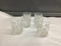 (6) PINWHEEL WHISKEY GLASSES