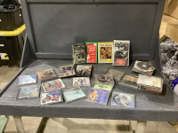 TOTE FULL OF CD&rsquo;S + VHS, DVD&rsquo;S