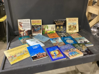 BOX OF BOOKS -FAR SIDE, HAIL STORMS + HOOP SNAKES, FROG RAISING,PIGWEED GREEN, SURVIVAL IN THE DOG HOUSE, BAXTER BLACK