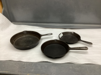 (3) CAST FRY PANS