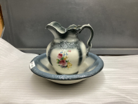 VINTAGE WATER PITCHER & BASIN - NO MARKINGS