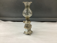 SMALL OIL LAMP W/ METAL BASE