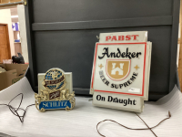 PLASTIC LIGHT UP BEER SIGNS