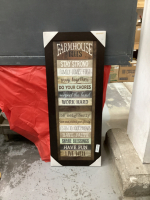 "FARMHOUSE RULES" SIGN