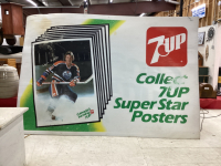 LARGE 7-UP SIGN W/ WAYNE GRETZY PICTURE