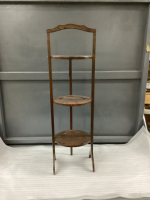 FUMED OAK VINTAGE PLANT STAND - 3 TIER