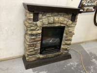 ELECTRIC FIREPLACE - FAUX BRICK SURROUND