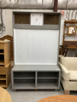 2-SIDED ENTRYWAY COAT RACK AND CABINET WITH CUBBIES