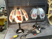2 TRI LIGHT TOUCH LAMPS W/NEW BULBS + 2 SPARE BULBS