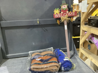 3 ITEMS- BLANKET, WELCOME SIGN + SNUGGLE BLANKET