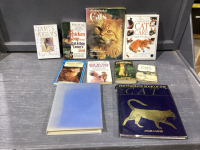 BOX OF BOOKS ABOUT CATS + DOGS
