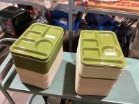 2 STACKS OF FOOD SERVING TRAYS