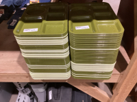 2 STACKS OF FOOD SERVING TRAYS