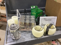 WEDDING TABLE DECOR -BATTERY CANDLES + HOLDERS , SMALL EASELS, TABLE NUMBERS