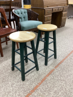 (2) WOOD STOOLS