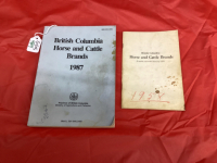 BC HORSE & CATTLE BRAND BOOK - 1987 AND 1958 PAMPHLET