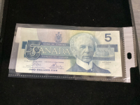 CANADA $5 BILL - 1986