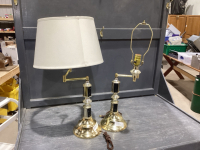 2 TABLE LAMPS W/SWIVEL TOP- MISSING ONE SHADE