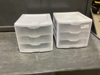 2 SMALL - 3- DRAWER STORAGE UNITS
