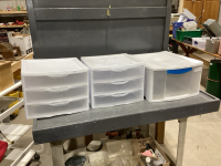3 PIECES- 2 SMALL 3-DRAWER STORAGE UNITS + SINGLE DRAWER STORAGE