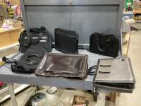 GOOD LIDDED TOTE W/ BAGS, PURSES, BRIEF CASES
