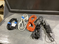 BOX W/ EXTENSION CORDS & A POWER BAR