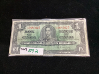 CANADA $1 BILL - 1937