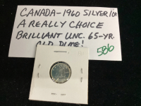 CANADA 1960 SILVER 10 CENT COIN