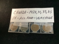 (4) CANADA PENNIES - 1928/31/33/35