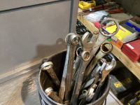 BUCKET OF ASSORTED WRENCHES